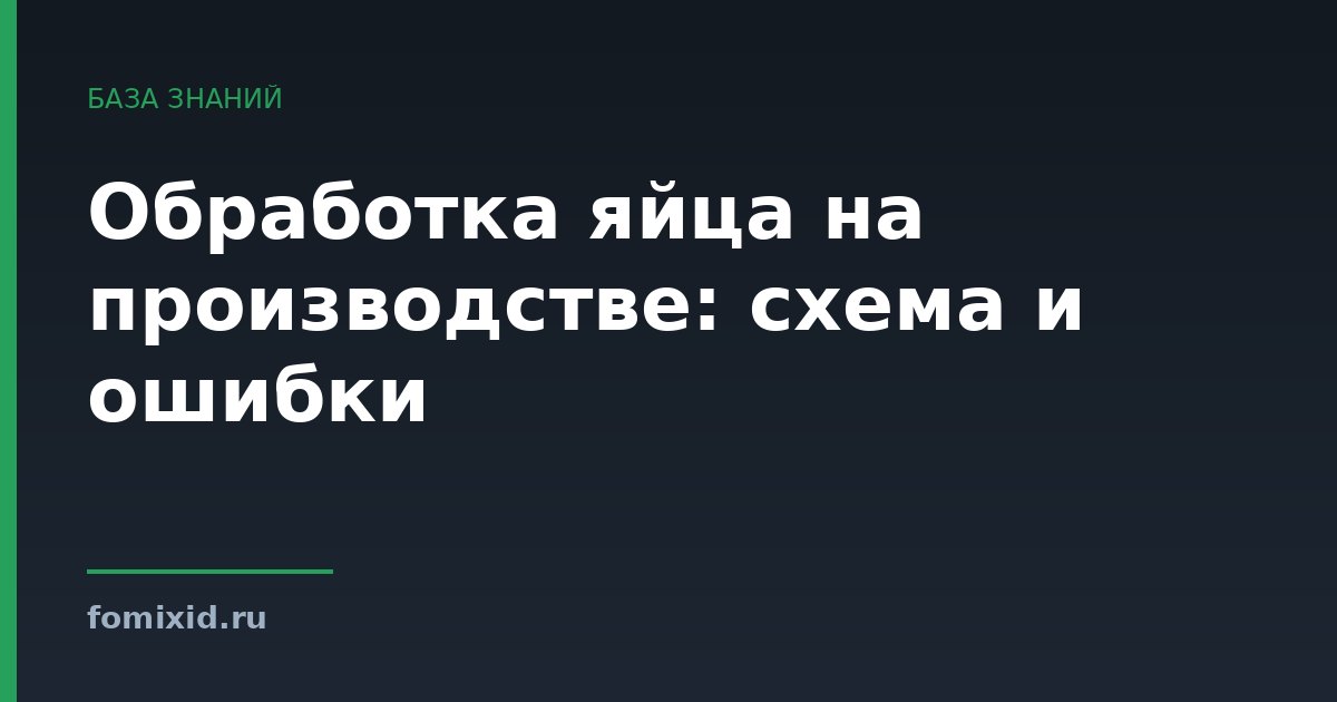 Обработка яйца на производстве: схема и ошибки